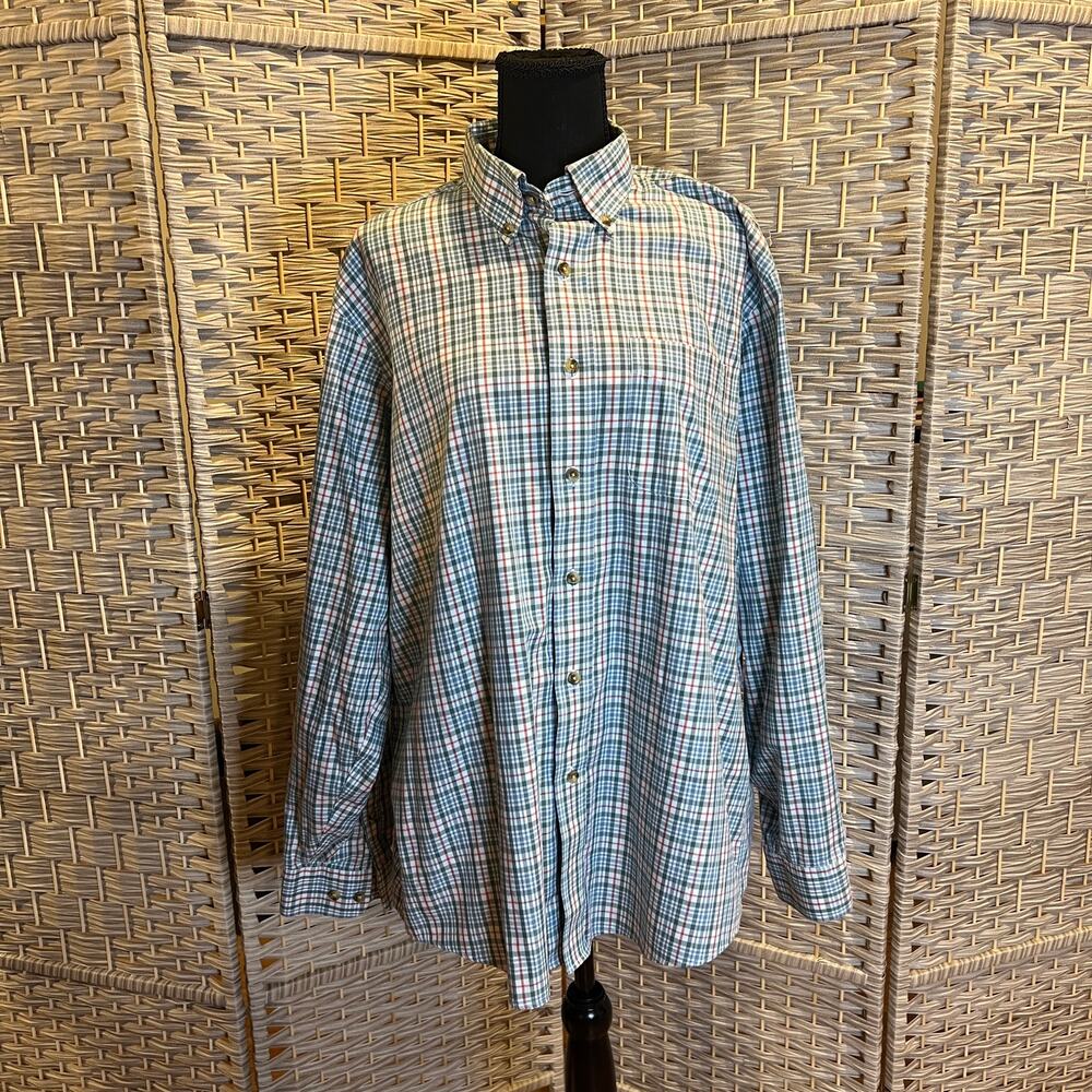L.L. Bean Men’s Size Large Plaid 100% Cotton Button Down